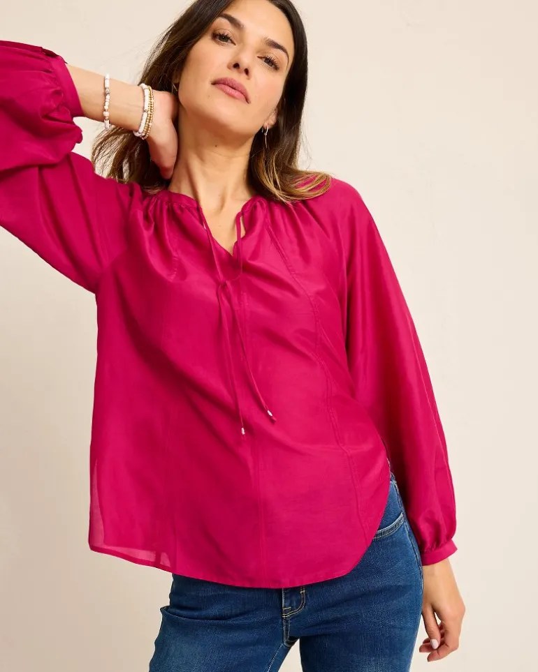 Agua Amara Seamed Peasant Top