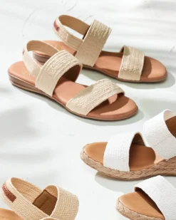 André Assous Nigella Natural Stretch-Raffia Featherweights™ Sandals