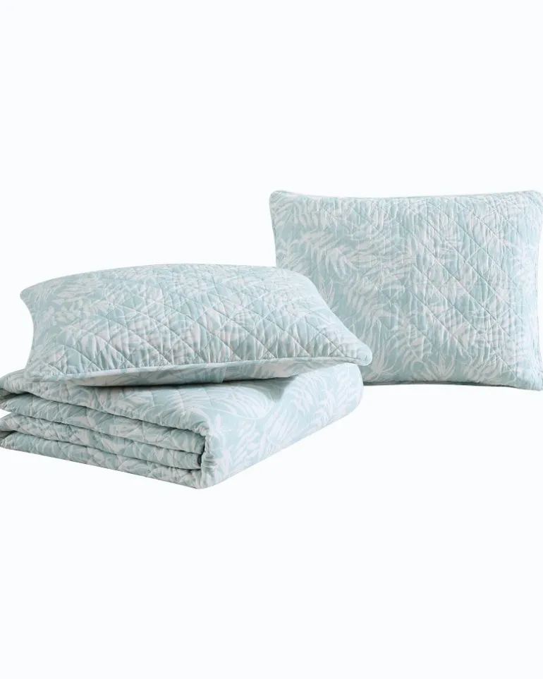 Art of Palms Reversible 3-Piece Full/Queen Quilt Set