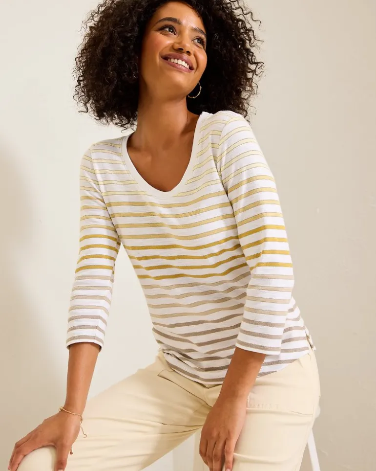 Ashby Isles Horizon Stripe 3/4-Sleeve T-Shirt