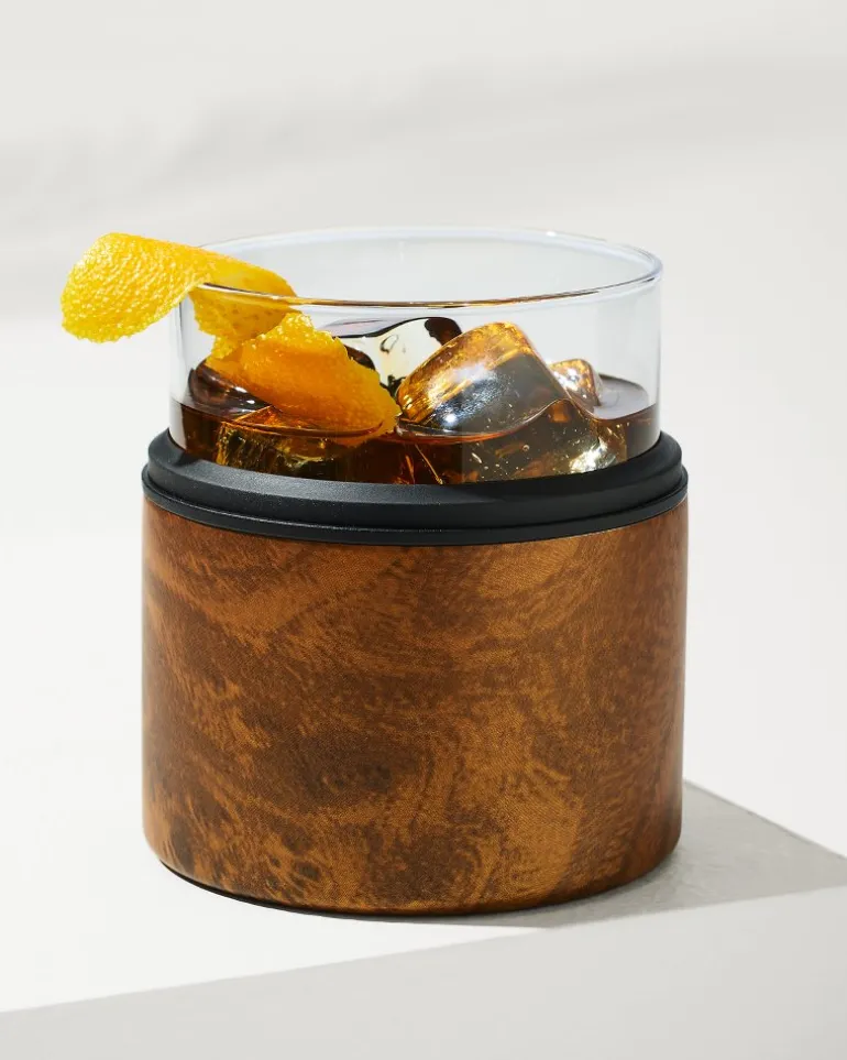 Asobu® On The Rocks Glass & Kuzie - Wood