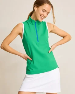 Aubrey Half-Zip IslandZone® Mock Top