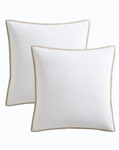 Bahama Basic Canvas White European Shams - Set of 2