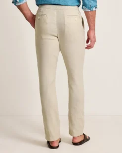 Beach Coast Linen-Blend Elastic-Waist Pants