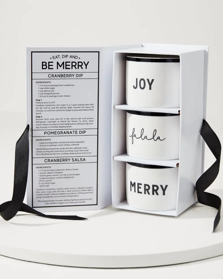 Ceramic Holiday Dip Bowls—Set of 3