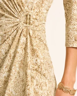 Clara Playa Python Faux-Wrap Dress