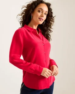 Classic Long-Sleeve Silk Shirt