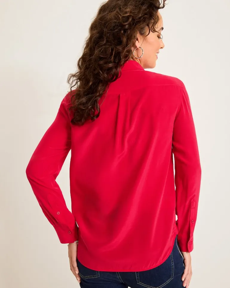 Classic Long-Sleeve Silk Shirt