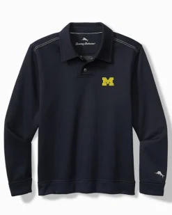 Collegiate Endzoner Long-Sleeve Snap Polo
