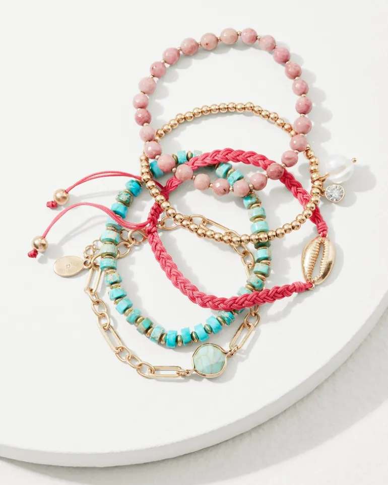 Coral Isles Semi-Precious Stone & Pearl Bracelet Set