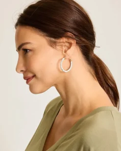 Coral Isles Turquoise Bead Hoop Earrings