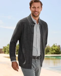 Crescent Shore IslandZone® Button-Mock Cardigan