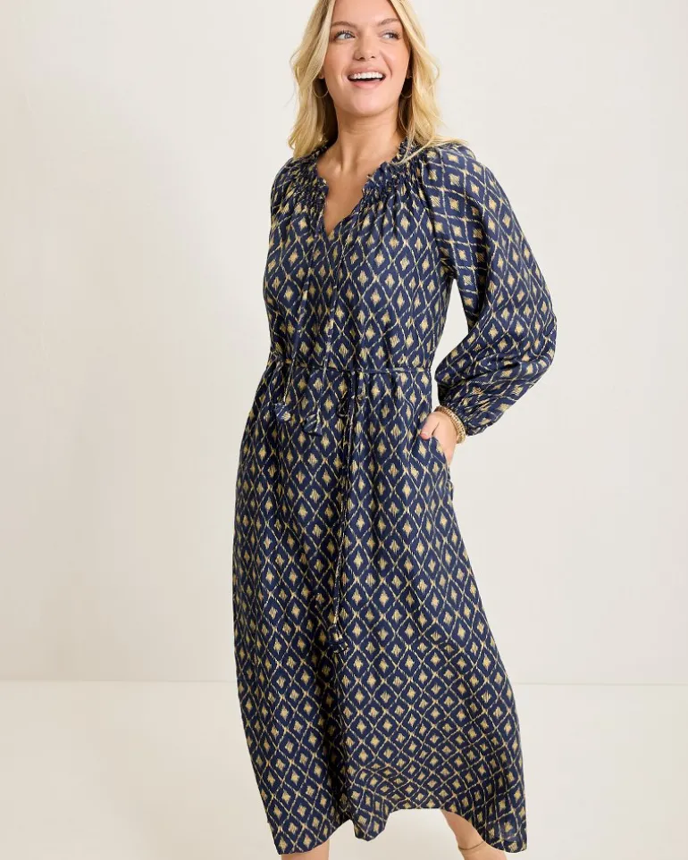 Diamond Cay Long-Sleeve Maxi Dress