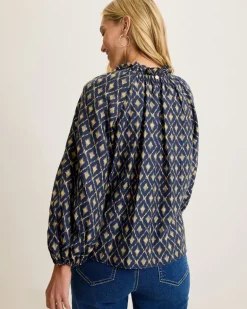 Diamond Cay Smocked Peasant Top