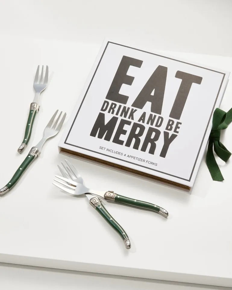 Eat, Drink & Be Merry Appetizer Fork Set