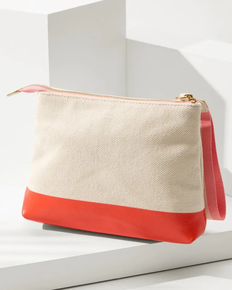 Embroidered Red Crab Carina Wristlet