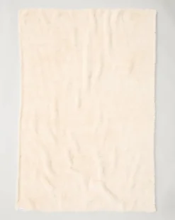 Faux Sable Ivory Knit Throw