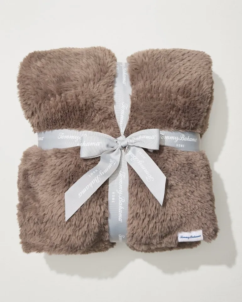 Faux Sable Mink Knit Throw