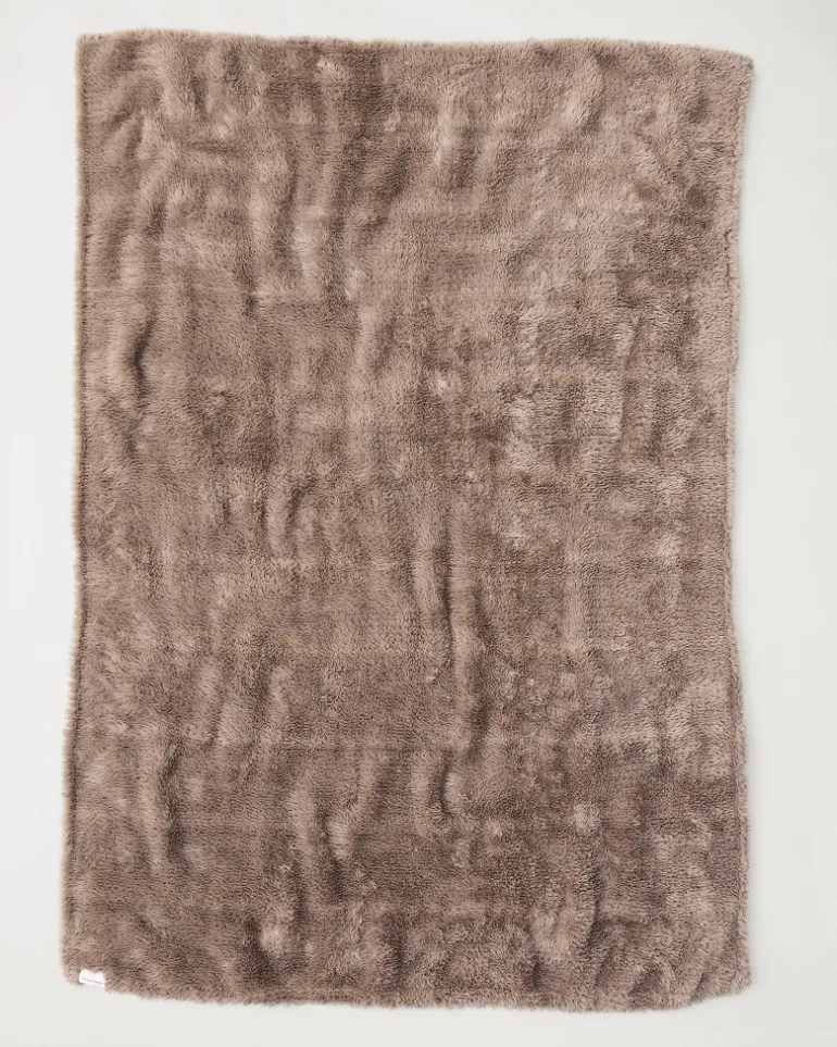 Faux Sable Mink Knit Throw