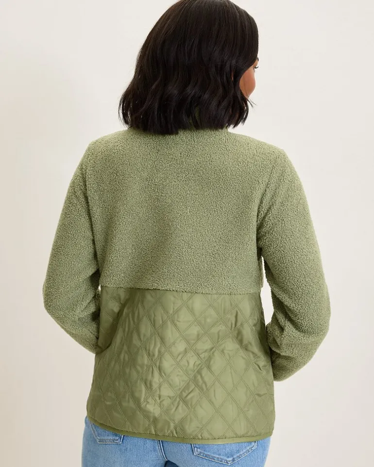 Faux Sherpa Quilted Hybrid Jacket