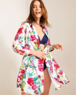 Fiesta Floral Coverup Shirt Dress