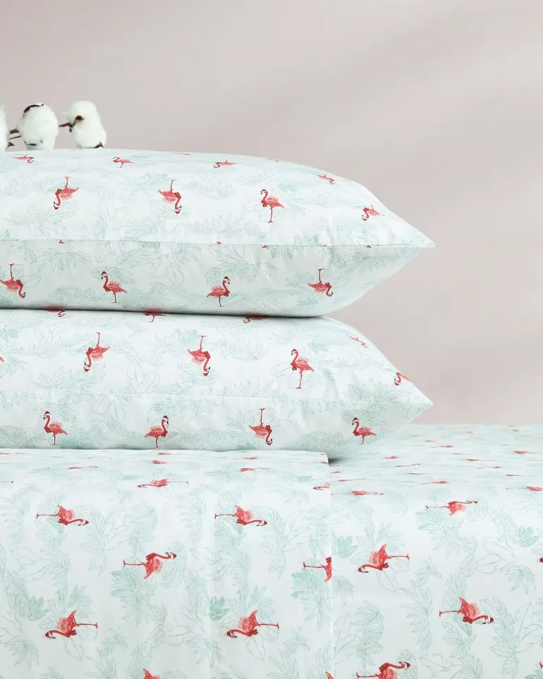 Flamingo Santa 4-Piece King Sheet Set
