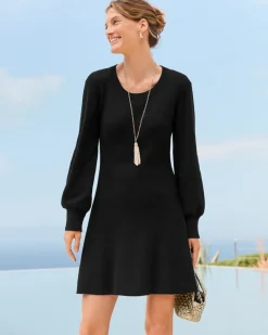 Flared Pickford Balloon-Sleeve Dress