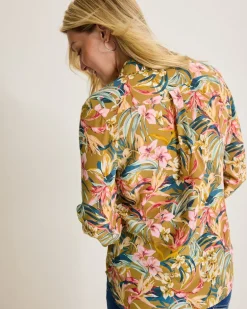 Flora Amora Long-Sleeve Silk Shirt