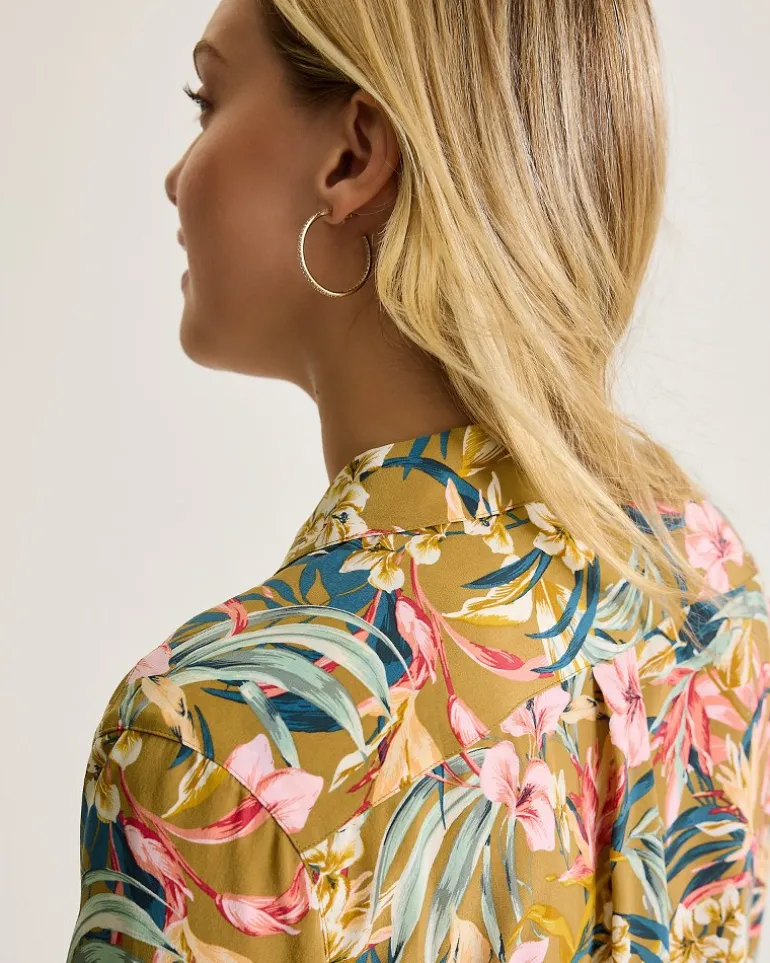 Flora Amora Long-Sleeve Silk Shirt