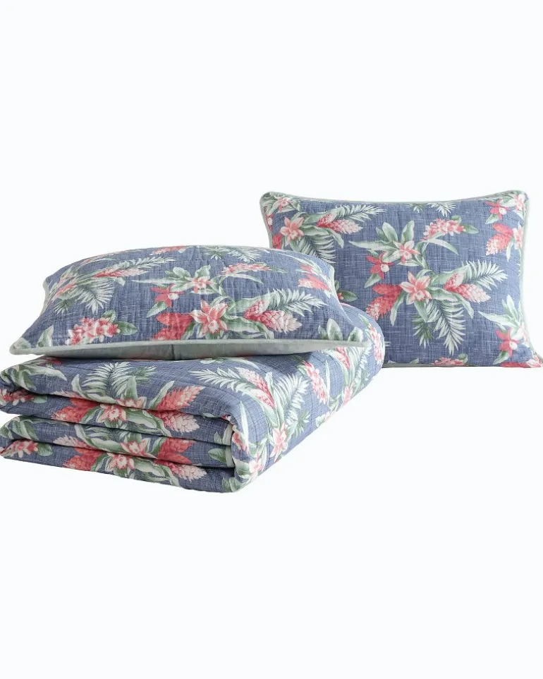 Floral Enchantment Reversible 3-Piece Full/Queen Quilt Set