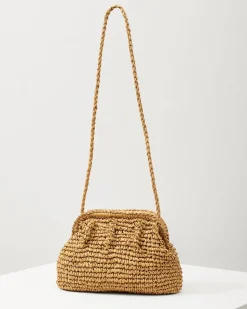 Frame Raffia Clutch