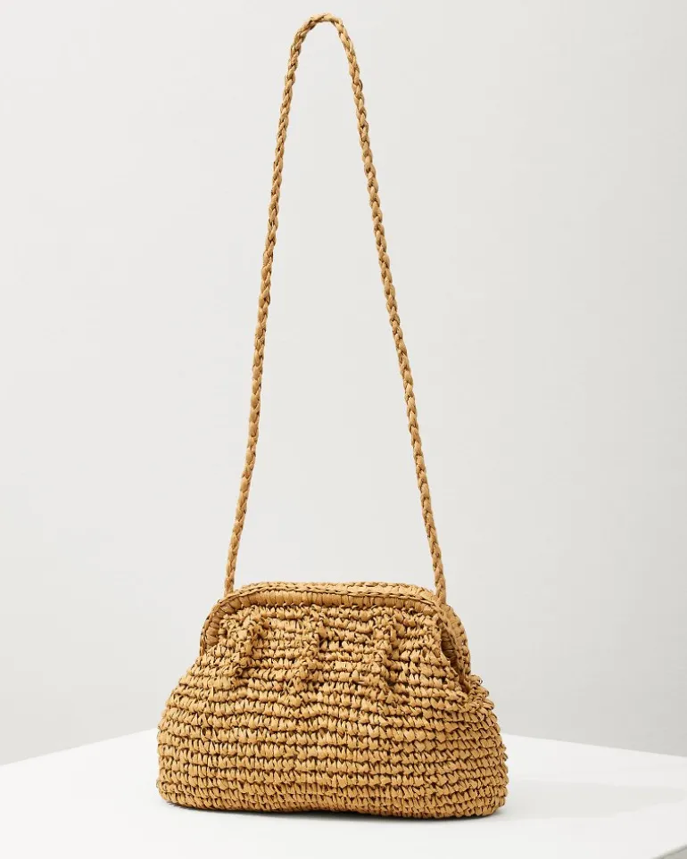 Frame Raffia Clutch