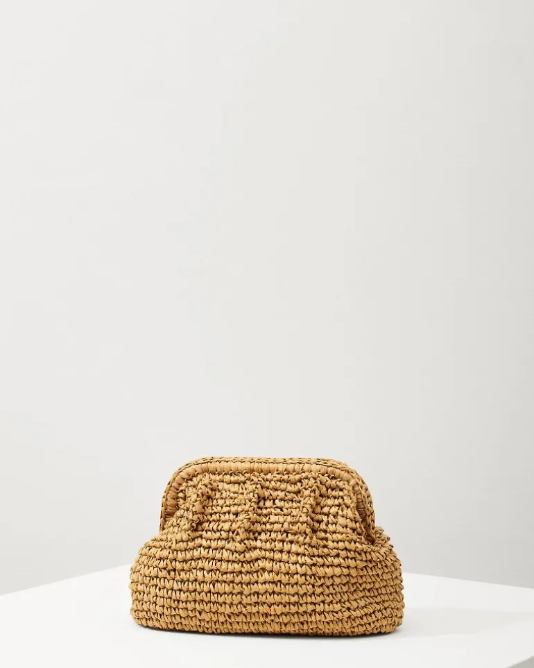 Frame Raffia Clutch