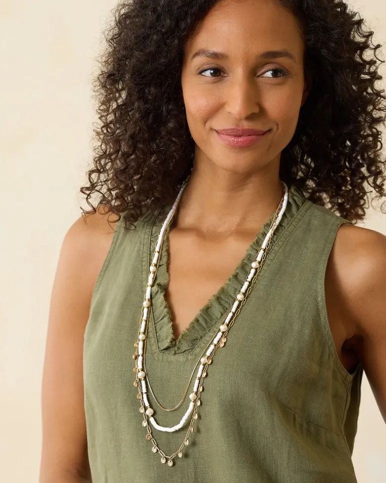 Indigo Bay Heishi & Pearl Layered Long Necklace