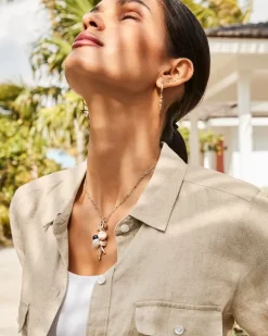 Indigo Bay Semiprecious Stone & Pearl Charm Necklace