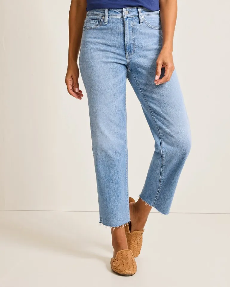 Indigo Palms™ High-Rise Cropped Straight-Leg Jeans