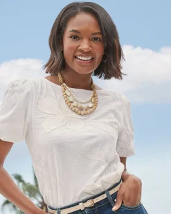 Indigo Shore Mother of Pearl Shell Statement Necklace