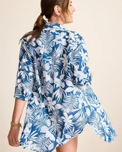 Island Blooms Boyfriend Beach Shirt
