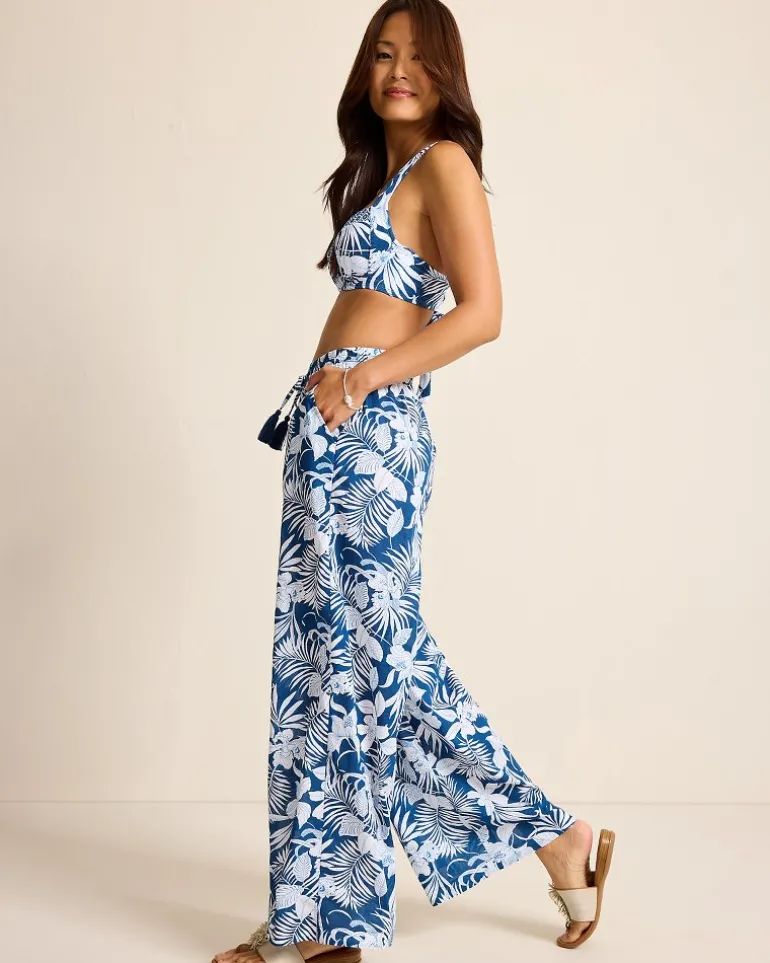 Island Blooms Drawstring Beach Pants