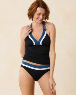 Island Cays Colorblock Halter Tankini Top