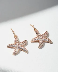 Island Essence Rose Gold Starfish Drop Earrings