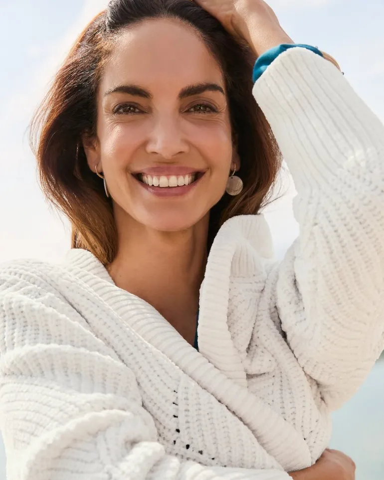 Island Luna Chenille Shell Stitch Cardigan