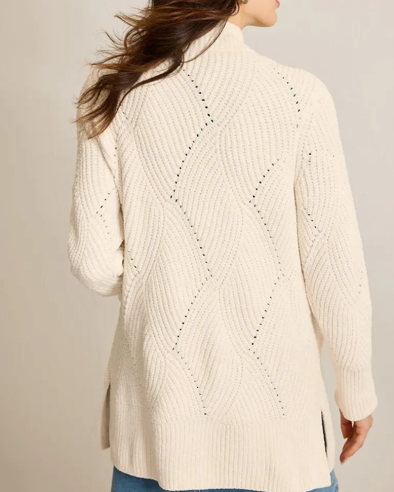 Island Luna Chenille Shell Stitch Cardigan
