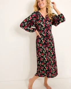 Jersey Long-Sleeve Maxi Sleep Dress