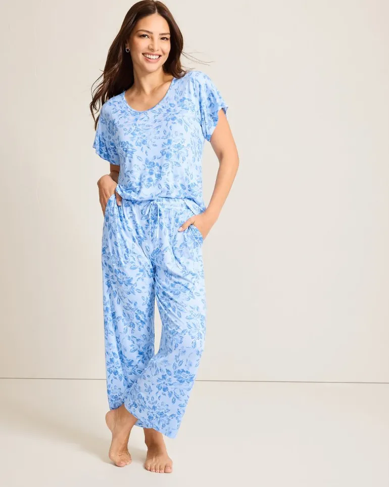 Jersey Short Sleeve & Cropped Pants Pajama Set