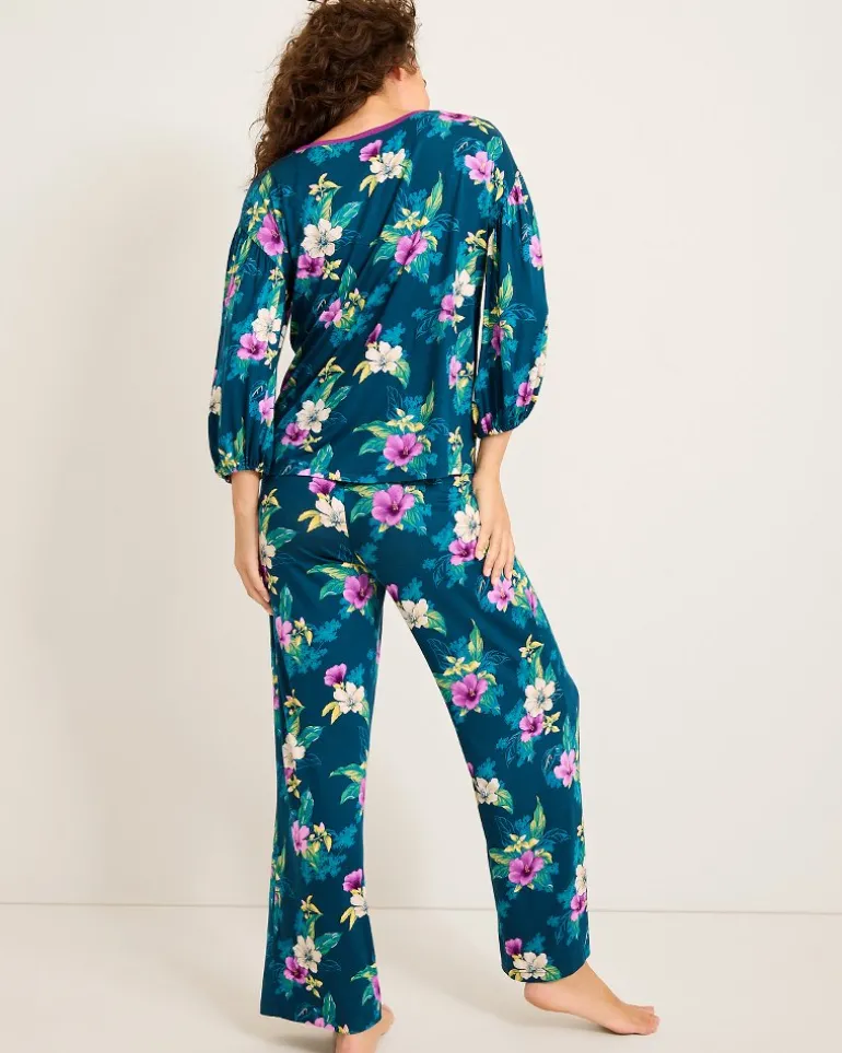 Jersey 3/4-Sleeve & Pants Pajama Set