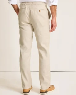 Latigo Beach Linen-Blend Flat-Front Pants