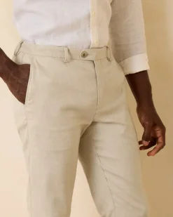 Latigo Beach Linen-Blend Flat-Front Pants