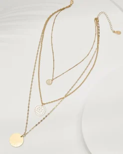 Madeira Mother of Pearl Flower Multi-Row Necklace