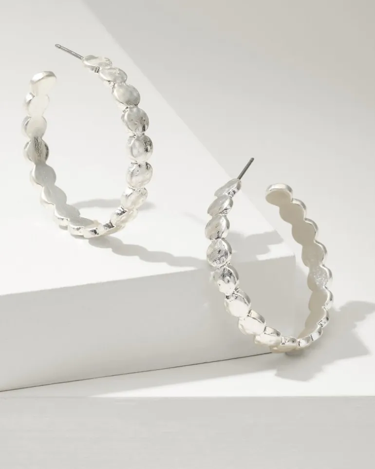 Marco Island Textured Disc Hoop Earrings